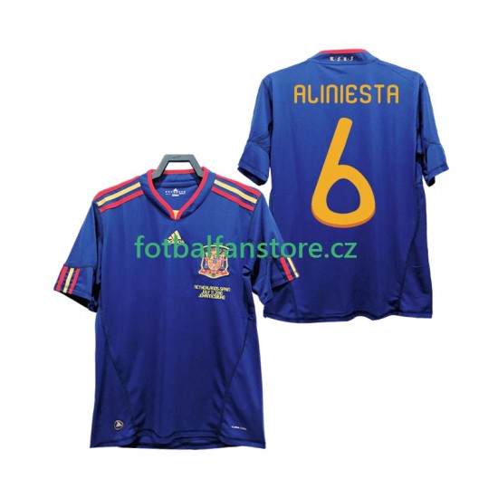 Muži Retro Venkovní Dres Španělsko Andres Iniesta 6 2010 Krátký rukáv