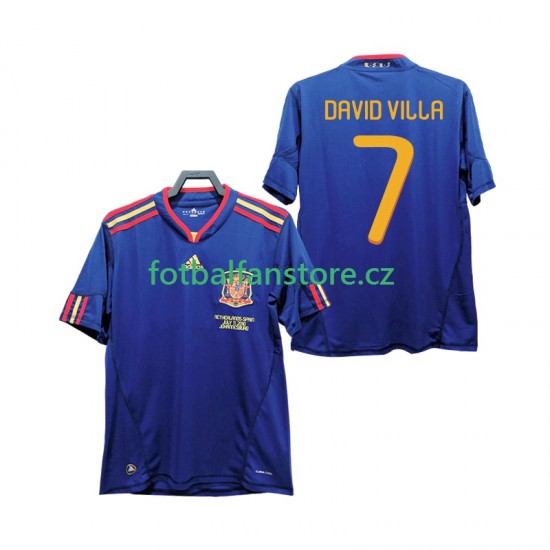 Muži Retro Venkovní Dres Španělsko DAVID VILLA 7 2010 Krátký rukáv