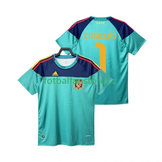 Muži Brankářský Retro Domácí Dres Španělsko Casillas 1 2010 Krátký rukáv