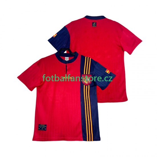 Muži Retro Domácí Dres Španělsko 1996 Krátký rukáv
