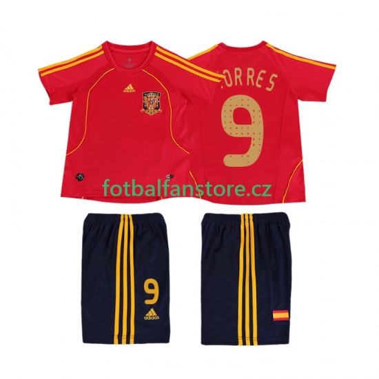 Dětský Retro Domácí Dres Španělsko TORRES 9 2008 Krátký rukáv Dětský Retro Domácí Dres Španělsko TORRES 9 2008 Krátký rukáv