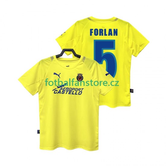 Muži Retro Domácí Dres Villarreal CF FORLAN 5 2005 2006 Krátký rukáv