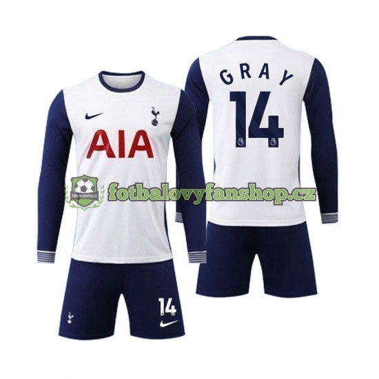 Dětský Domácí Dres Tottenham Spurs Gray 14 2024-2025 Dlouhými Rukávy