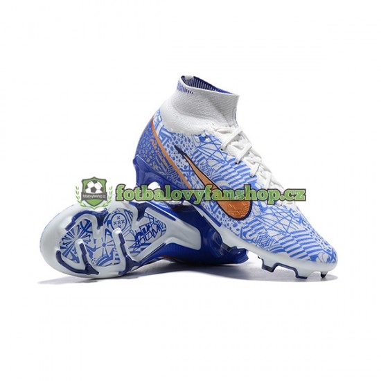 Kopačky Nike Air Zoom Mercurial Superfly IX Elite FG Zlato Modrý Bílý