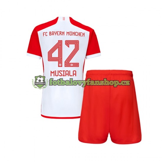Dětský Domácí Dres FC Bayern Mnichov Jamal Musiala 42 2023-2024 Krátký rukáv Dětský Domácí Dres FC Bayern Mnichov Jamal Musiala 42 2023-2024 Krátký rukáv