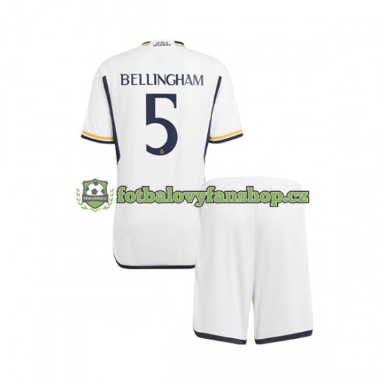 Dětský Domácí Dres Real Madrid Jude Bellingham 5 2023-2024 Krátký rukáv Dětský Domácí Dres Real Madrid Jude Bellingham 5 2023-2024 Krátký rukáv