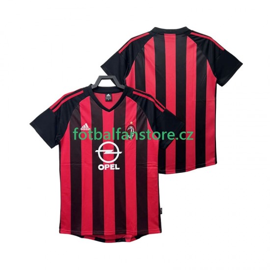 Muži Retro Domácí Dres AC Milán 2002 2003 Krátký rukáv