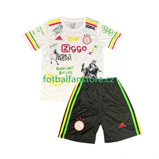 Dětský Domácí Dres AFC Ajax Bob Marley Special 2025-2026 Krátký rukáv Dětský Domácí Dres AFC Ajax Bob Marley Special 2025-2026 Krátký rukáv