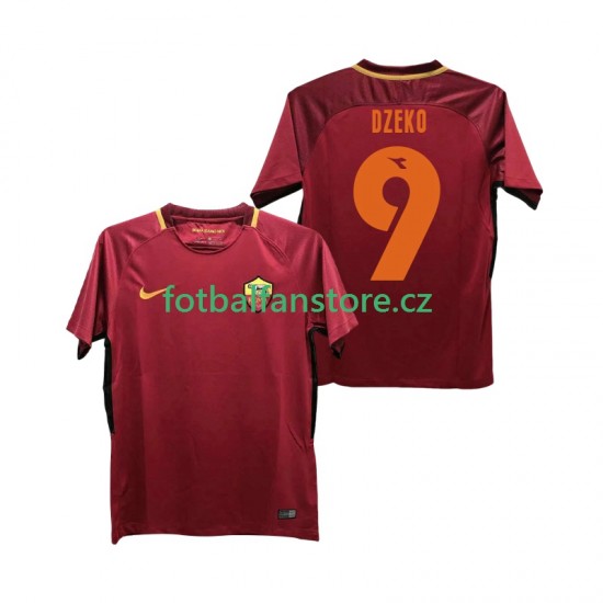 Muži Retro Domácí Dres AS Řím DZEKO 9 2017-2018 Krátký rukáv