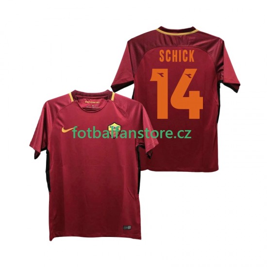 Muži Retro Domácí Dres AS Řím SCHICK 14 2017-2018 Krátký rukáv