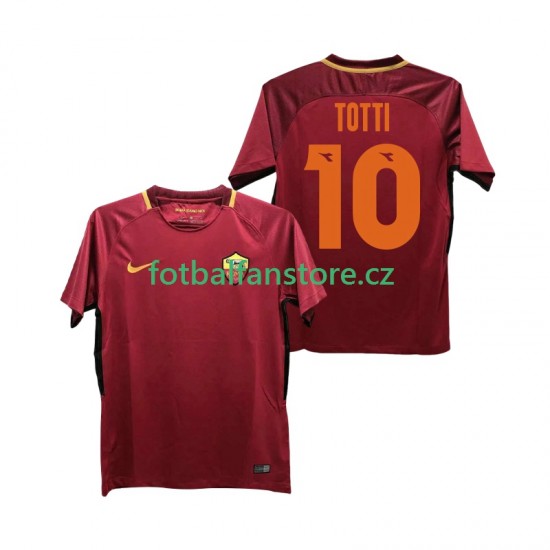 Muži Retro Domácí Dres AS Řím Totti 10 2017-2018 Krátký rukáv