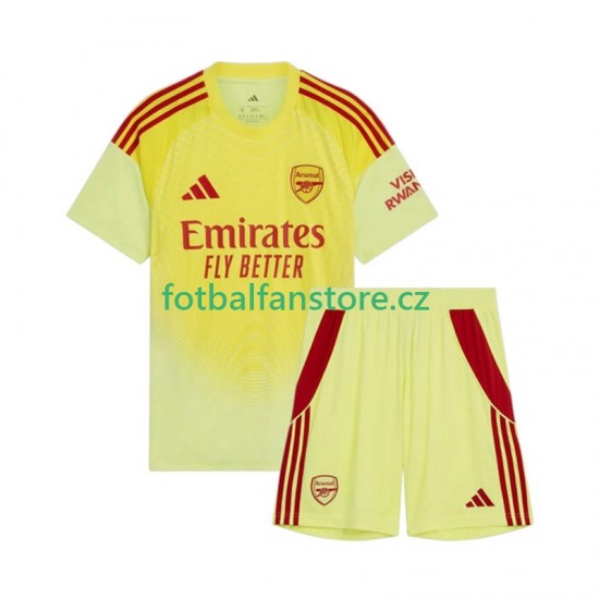 Dětský Brankářský Domácí Dres Arsenal 2025-2026 Krátký rukáv Dětský Brankářský Domácí Dres Arsenal 2025-2026 Krátký rukáv
