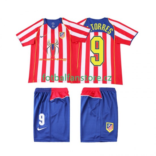 Dětský Retro Domácí Dres Atlético Madrid F TORRES 9 2004 2005 Krátký rukáv
