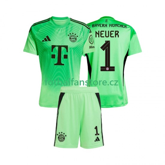 Dětský Brankářský Domácí Dres FC Bayern Mnichov Manuel Neuer 1 2025-2026 Krátký rukáv Dětský Brankářský Domácí Dres FC Bayern Mnichov Manuel Neuer 1 2025-2026 Krátký rukáv