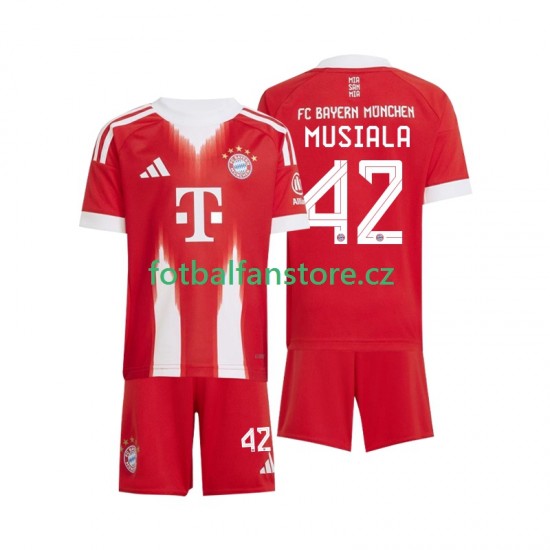 Dětský Domácí Dres FC Bayern Mnichov Jamal Musiala 42 2025-2026 Krátký rukáv Dětský Domácí Dres FC Bayern Mnichov Jamal Musiala 42 2025-2026 Krátký rukáv
