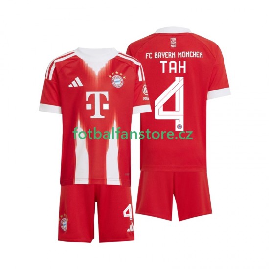 Dětský Domácí Dres FC Bayern Mnichov Jonathan Tah 4 2025-2026 Krátký rukáv Dětský Domácí Dres FC Bayern Mnichov Jonathan Tah 4 2025-2026 Krátký rukáv