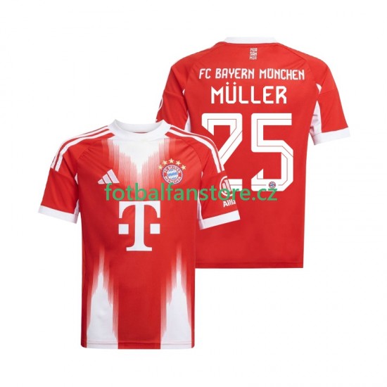 Muži Domácí Dres FC Bayern Mnichov Thomas Muller 25 2025-2026 Krátký rukáv Muži Domácí Dres FC Bayern Mnichov Thomas Muller 25 2025-2026 Krátký rukáv