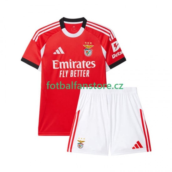 Dětský Domácí Dres Benfica 2025-2026 Krátký rukáv Dětský Domácí Dres Benfica 2025-2026 Krátký rukáv