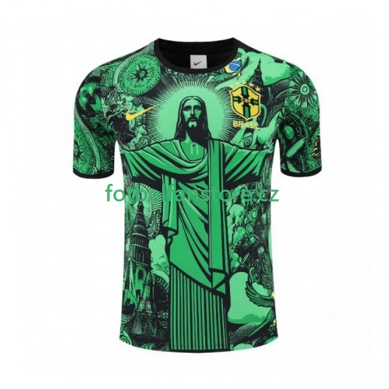 Muži Domácí Dres Brazílie Jesus 2024-2025 Zelená Krátký rukáv Muži Domácí Dres Brazílie Jesus 2024-2025 Zelená Krátký rukáv