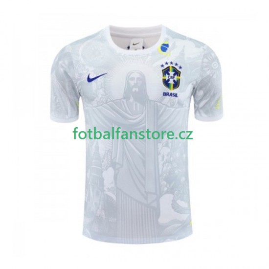 Muži Domácí Dres Brazílie Jesus 2024-2025 Bílý Krátký rukáv Muži Domácí Dres Brazílie Jesus 2024-2025 Bílý Krátký rukáv