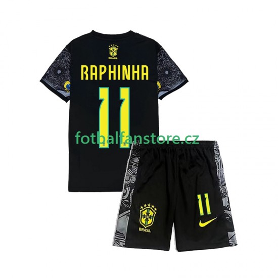 Dětský Domácí Brazílie RAPHINHA 11 Cheist the Redeemer Football Shirts 2024 Krátký rukáv Dětský Domácí Brazílie RAPHINHA 11 Cheist the Redeemer Football Shirts 2024 Krátký rukáv