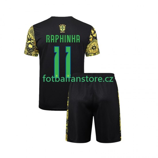 Dětský Domácí Dres Brazílie RAPHINHA 11 Jesus 2024 Krátký rukáv Dětský Domácí Dres Brazílie RAPHINHA 11 Jesus 2024 Krátký rukáv