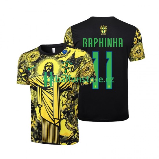 Muži Domácí Dres Brazílie RAPHINHA 11 Jesus 2024 Krátký rukáv Muži Domácí Dres Brazílie RAPHINHA 11 Jesus 2024 Krátký rukáv