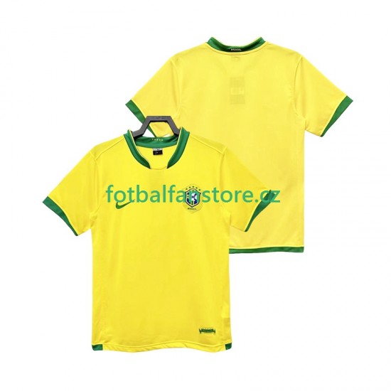 Muži Retro Domácí Dres Brazílie 2006 Krátký rukáv Muži Retro Domácí Dres Brazílie 2006 Krátký rukáv