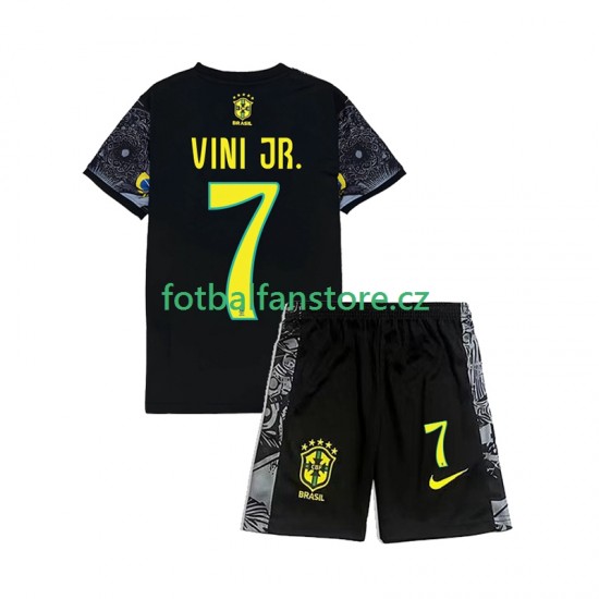 Dětský Domácí Brazílie Vinicius Junior 7 Cheist the Redeemer Football Shirts 2024 Krátký rukáv Dětský Domácí Brazílie Vinicius Junior 7 Cheist the Redeemer Football Shirts 2024 Krátký rukáv