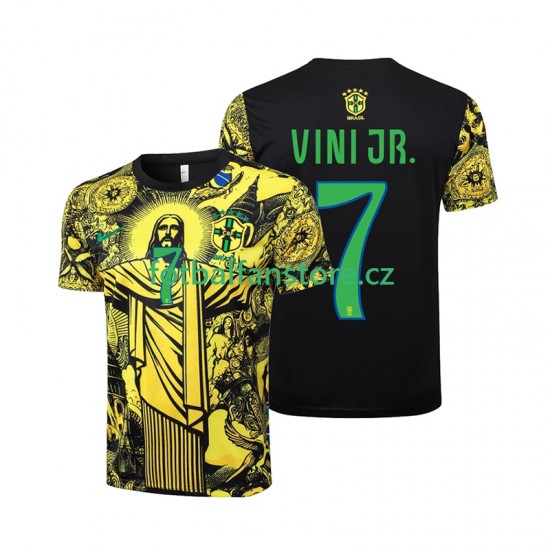 Muži Domácí Dres Brazílie Vinicius Junior 7 Jesus 2024 Krátký rukáv Muži Domácí Dres Brazílie Vinicius Junior 7 Jesus 2024 Krátký rukáv