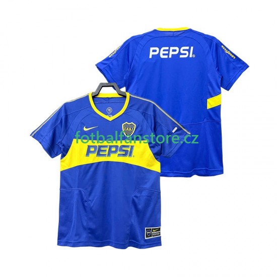 Muži Retro Domácí Dres CA Boca Juniors 2003 2004 Krátký rukáv Muži Retro Domácí Dres CA Boca Juniors 2003 2004 Krátký rukáv
