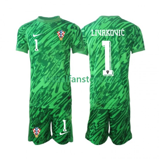 Dětský Brankářský Venkovní Dres Chorvatsko DOMINIK LIVAKOVIC 1 2024 Krátký rukáv Dětský Brankářský Venkovní Dres Chorvatsko DOMINIK LIVAKOVIC 1 2024 Krátký rukáv