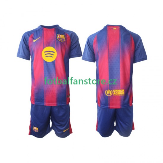 Dětský Domácí Dres FC Barcelona 2025-2026 Krátký rukáv