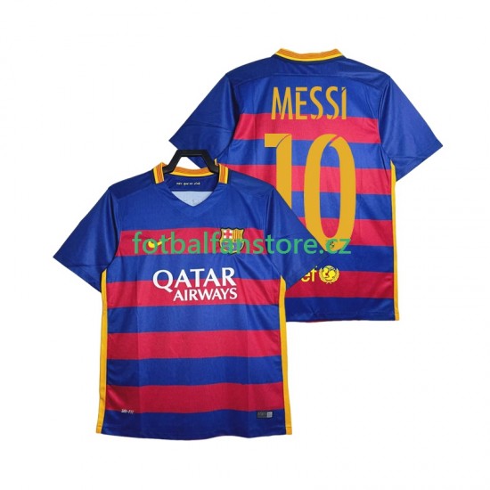Muži Retro Domácí Dres FC Barcelona Lionel Messi 10 2015-2016 Krátký rukáv