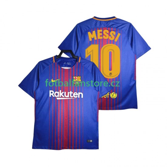Muži Retro Domácí Dres FC Barcelona Lionel Messi 10 2017-2018 Krátký rukáv