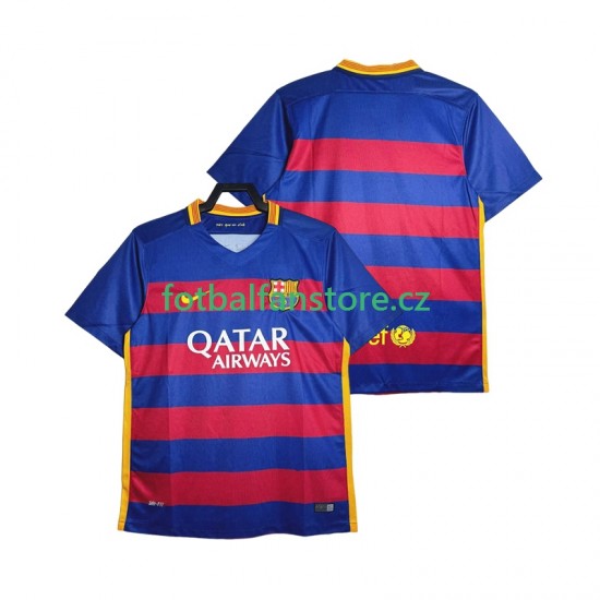 Muži Retro Domácí Dres FC Barcelona 2015-2016 Krátký rukáv Muži Retro Domácí Dres FC Barcelona 2015-2016 Krátký rukáv