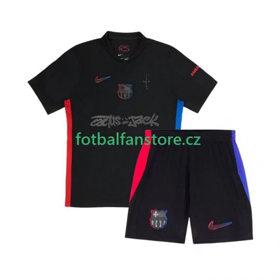 Dětský Venkovní Dres FC Barcelona TRAVIS SCOTT 2024-2025 Krátký rukáv