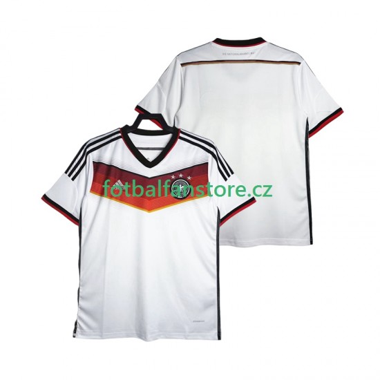 Muži Retro Domácí Dres Německo World Cup 2014 Krátký rukáv