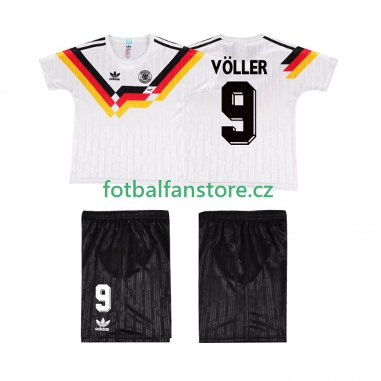 Dětský Retro Domácí Dres Německo VOLLER 9 1990 Krátký rukáv