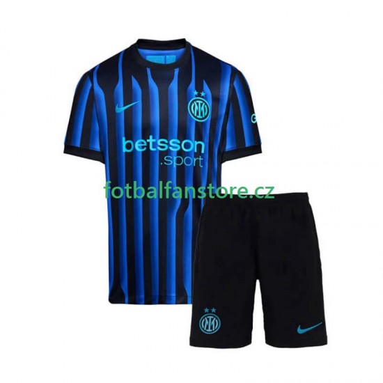 Dětský Domácí Dres Inter Milán 2025-2026 Krátký rukáv Dětský Domácí Dres Inter Milán 2025-2026 Krátký rukáv