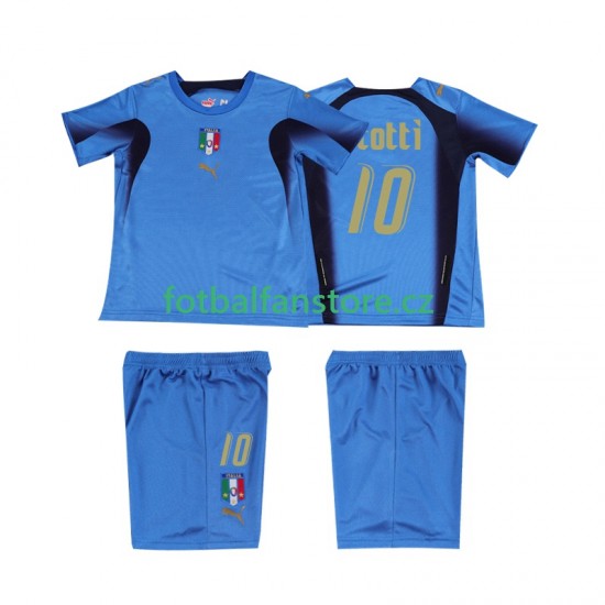 Dětský Retro Domácí Dres Itálie TOTTI 10 2006 Krátký rukáv Dětský Retro Domácí Dres Itálie TOTTI 10 2006 Krátký rukáv