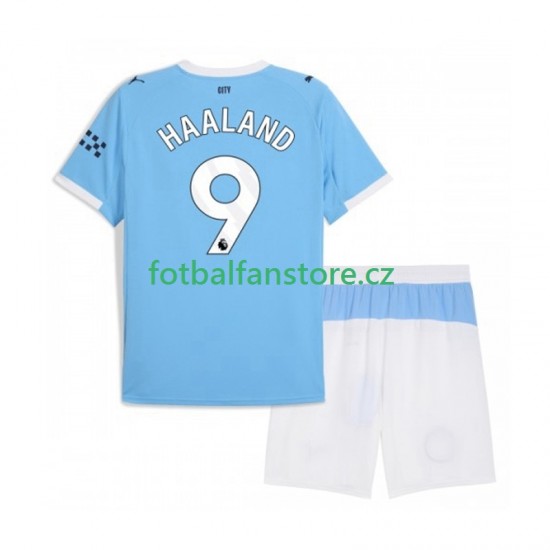 Dětský Domácí Dres Manchester City Erling Haaland 9 2025-2026 Krátký rukáv