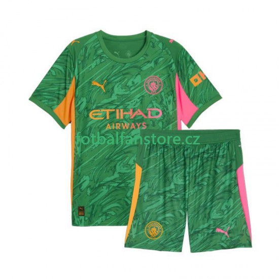 Dětský Brankářský Domácí Dres Manchester City 2025-2026 Krátký rukáv Dětský Brankářský Domácí Dres Manchester City 2025-2026 Krátký rukáv