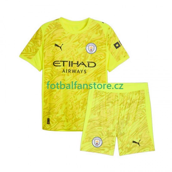 Dětský Brankářský Alternativní Dres Manchester City 2025-2026 Krátký rukáv Dětský Brankářský Alternativní Dres Manchester City 2025-2026 Krátký rukáv