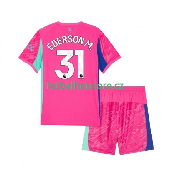 Dětský Brankářský Venkovní Dres Manchester City Ederson Moraes 31 2025-2026 Krátký rukáv Dětský Brankářský Venkovní Dres Manchester City Ederson Moraes 31 2025-2026 Krátký rukáv