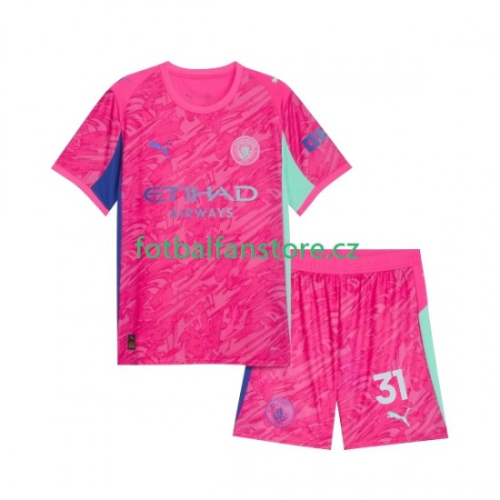 Dětský Brankářský Venkovní Dres Manchester City Ederson Moraes 31 2025-2026 Krátký rukáv