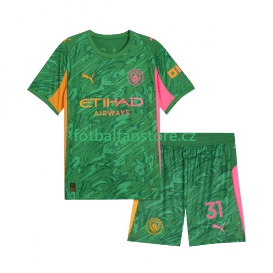 Dětský Brankářský Domácí Dres Manchester City Ederson Moraes 31 2025-2026 Krátký rukáv