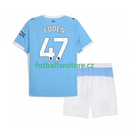 Dětský Domácí Dres Manchester City Phil Foden 47 2025-2026 Krátký rukáv