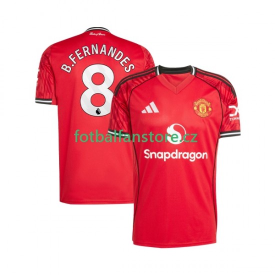 Muži Domácí Dres Manchester United Bruno Fernandes 8 2025-2026 Krátký rukáv Muži Domácí Dres Manchester United Bruno Fernandes 8 2025-2026 Krátký rukáv