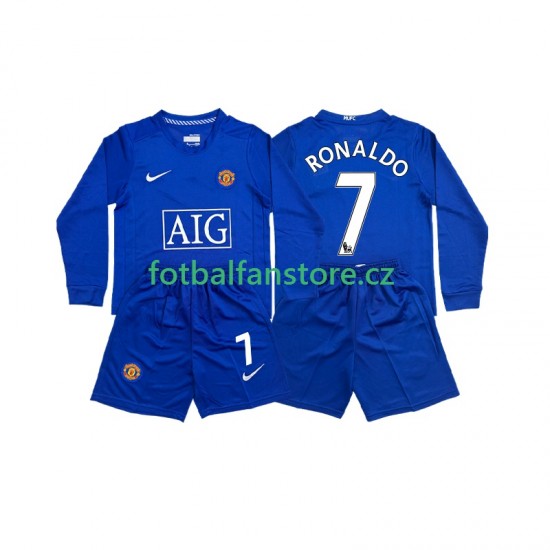 Dětský Retro Venkovní Dres Manchester United Cristiano Ronaldo 7 2008 Dlouhými Rukávy